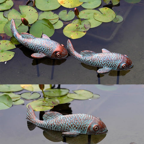 VKEVOC koi fish statue set 2 detail showcases sturdy base and ease