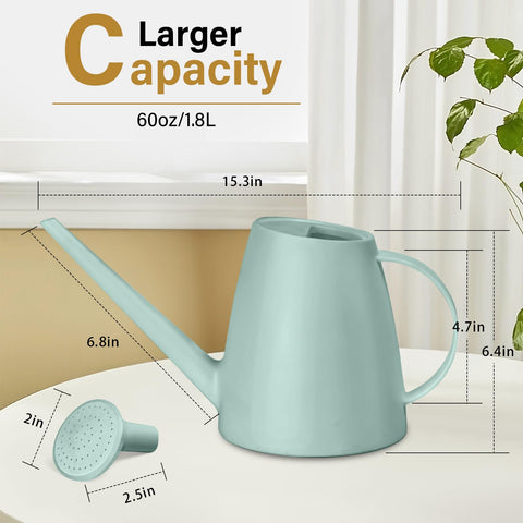 VKPLITE 64-ounce capacity watering can for fewer refills during longer sessions.