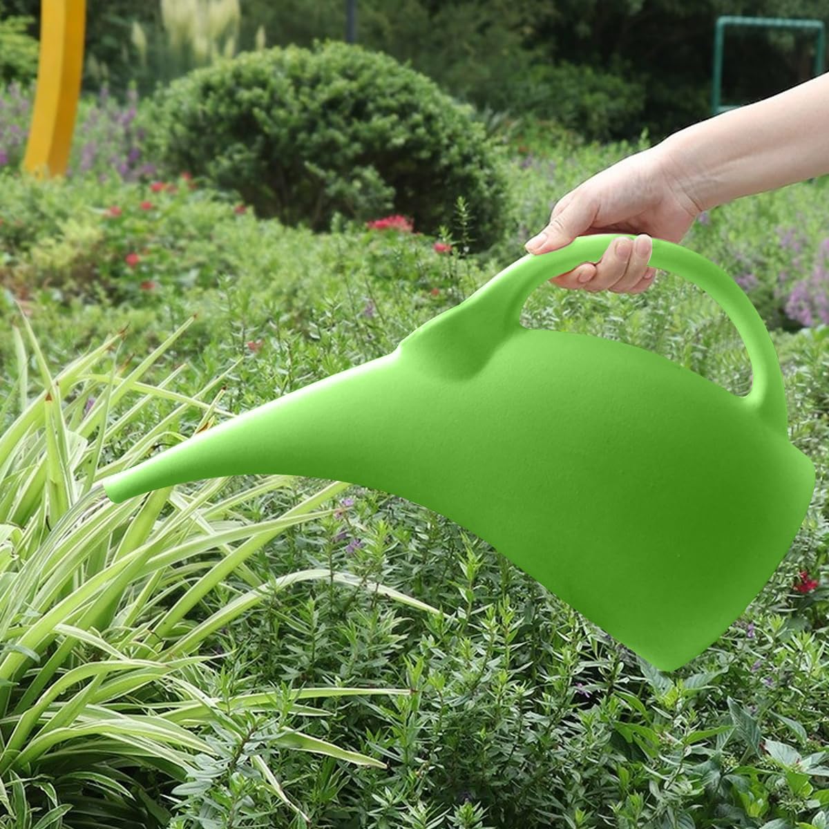 VKPLITE green watering can complementing indoor and outdoor spaces