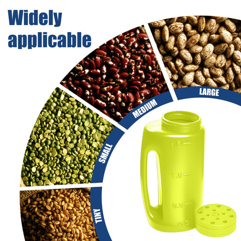 VKPLITE seed spreader capacity 2.3L highlighted for versatile loading