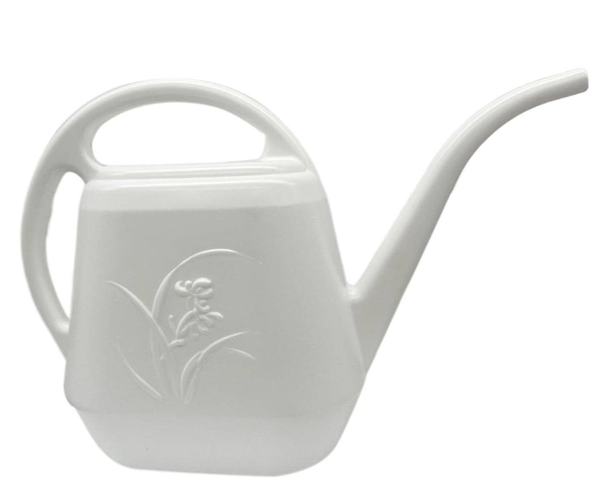 VKPLITE 1 gallon white watering can with long spout for precise indoor watering