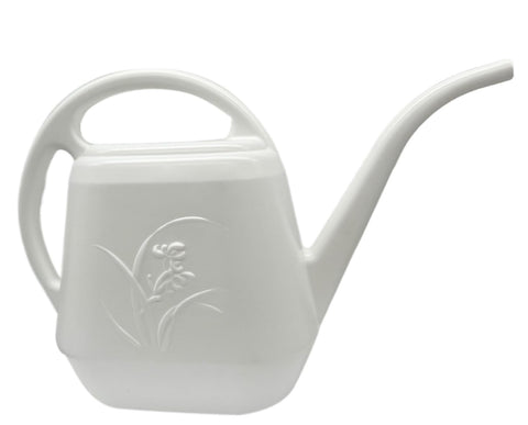 VKPLITE 1 gallon white watering can with long spout for precise indoor watering