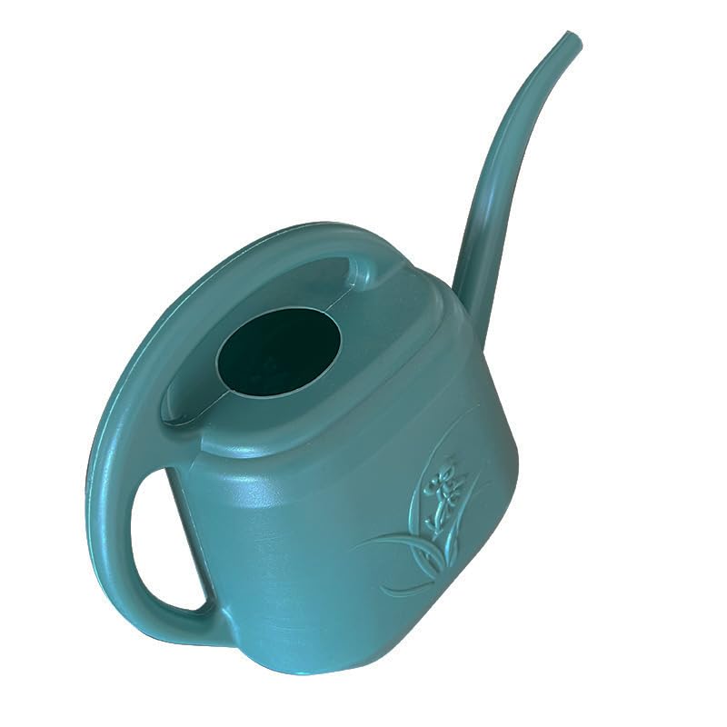 VKPLITE 1-gallon green watering can with comfortable handle for easy pours.