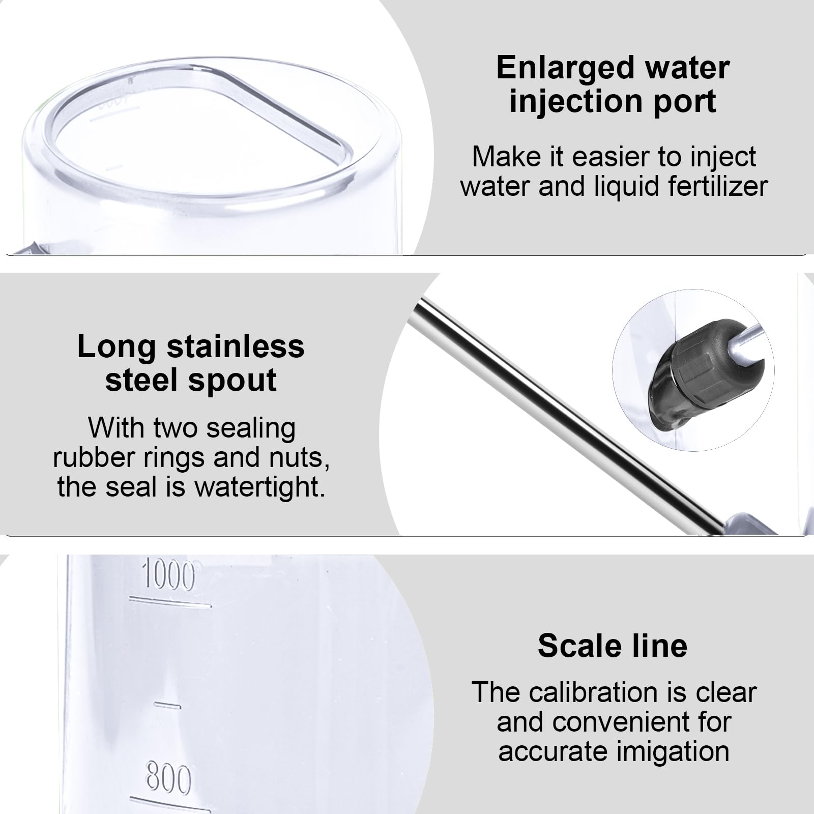 VKPLITE can shows clear volume marks for accurate watering