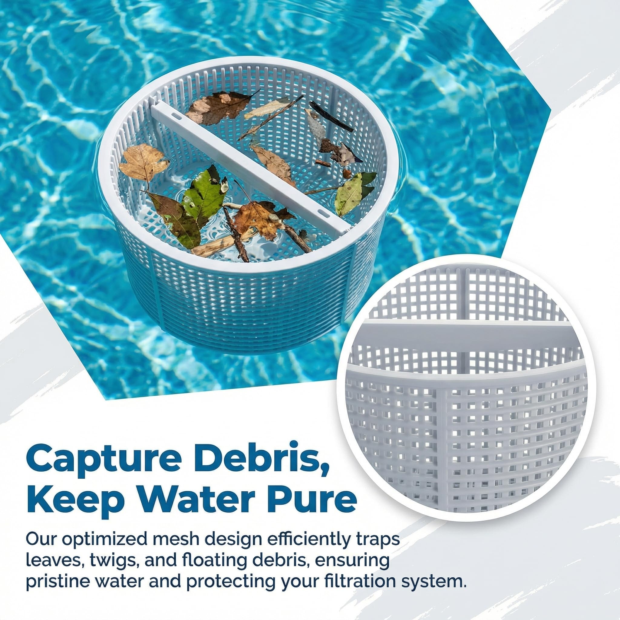 VKQ SPX1082CA basket durability close-up shows chemical and sunlight resistance.