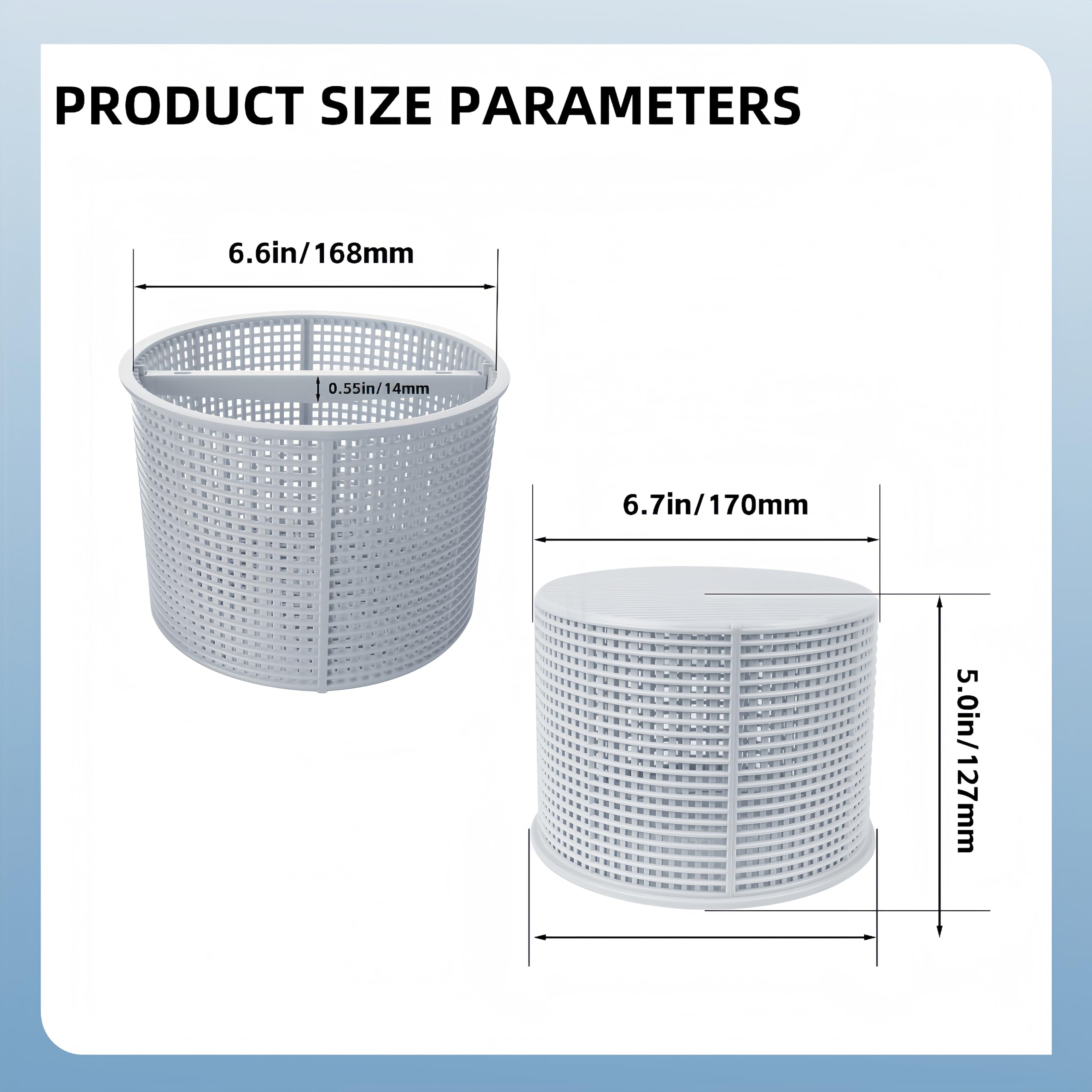 VKQ SPX1082CA basket mesh design close-up emphasizes durable filtration of leaves and debris.