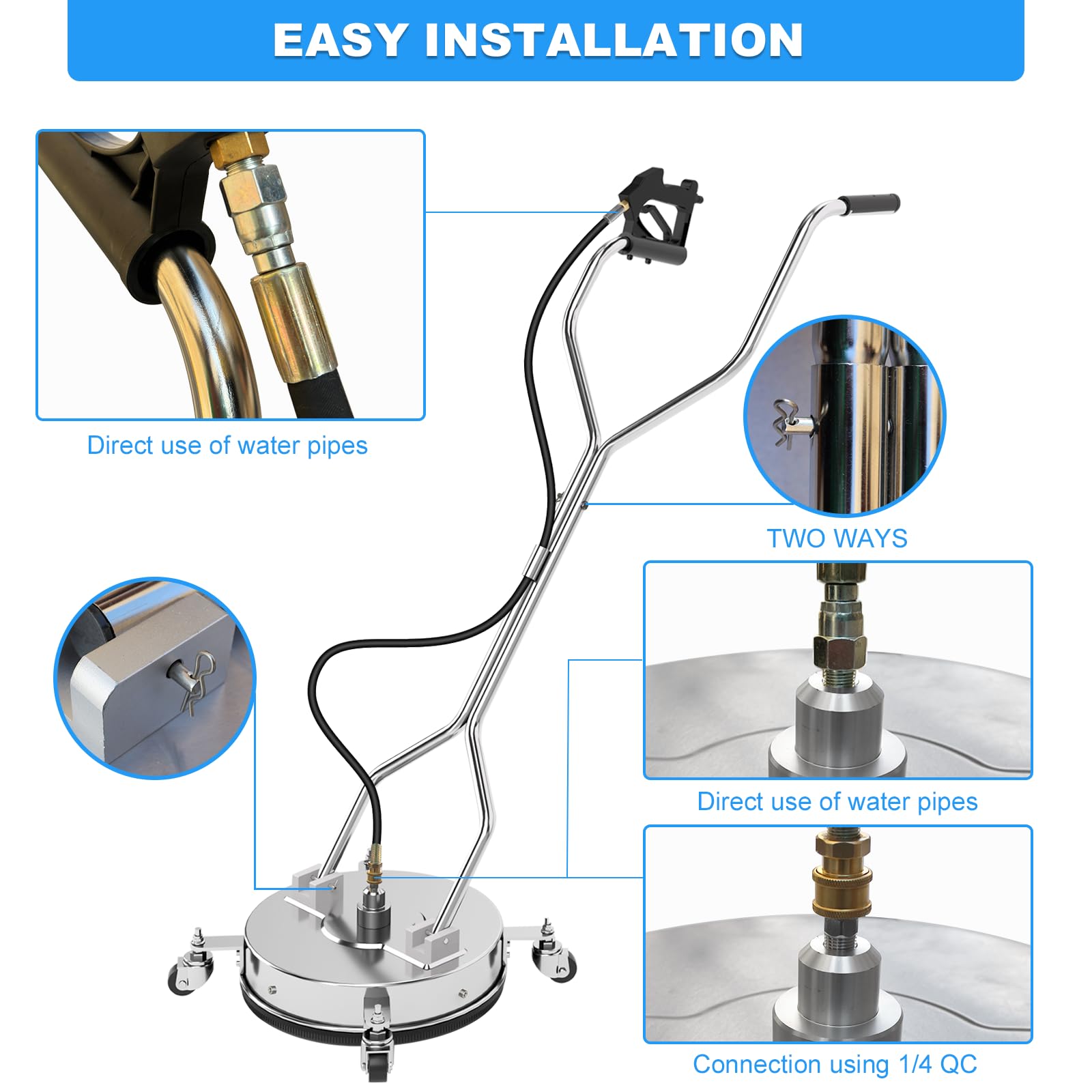 Vlaeng 1/4-inch adapter included for fast attachment to most machines.