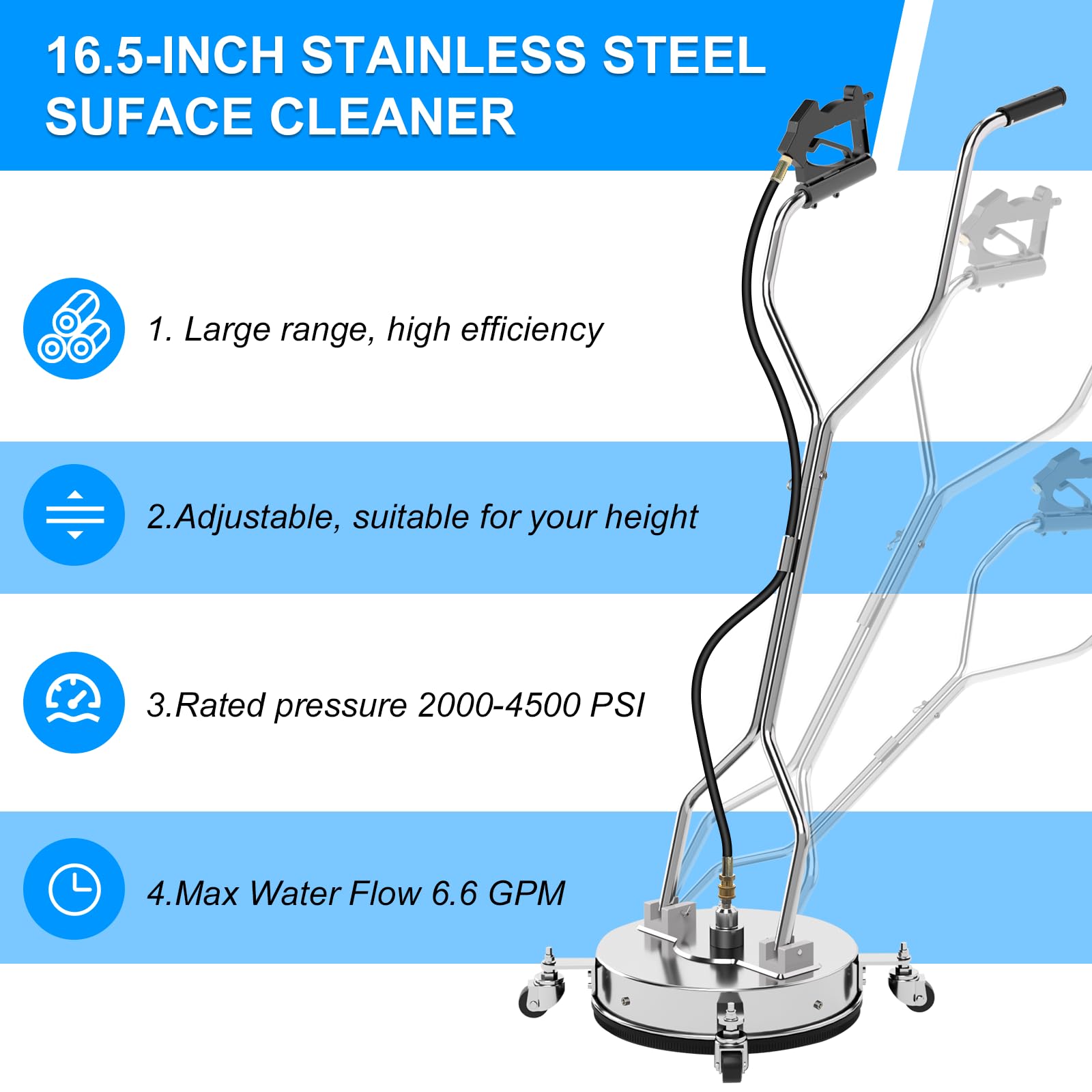 Vlaeng dual-handle design for comfortable use and reduced fatigue.