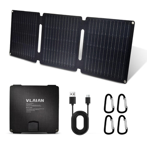 VLAIAN 30W portable solar panel folded compact for backpacking and easy transport
