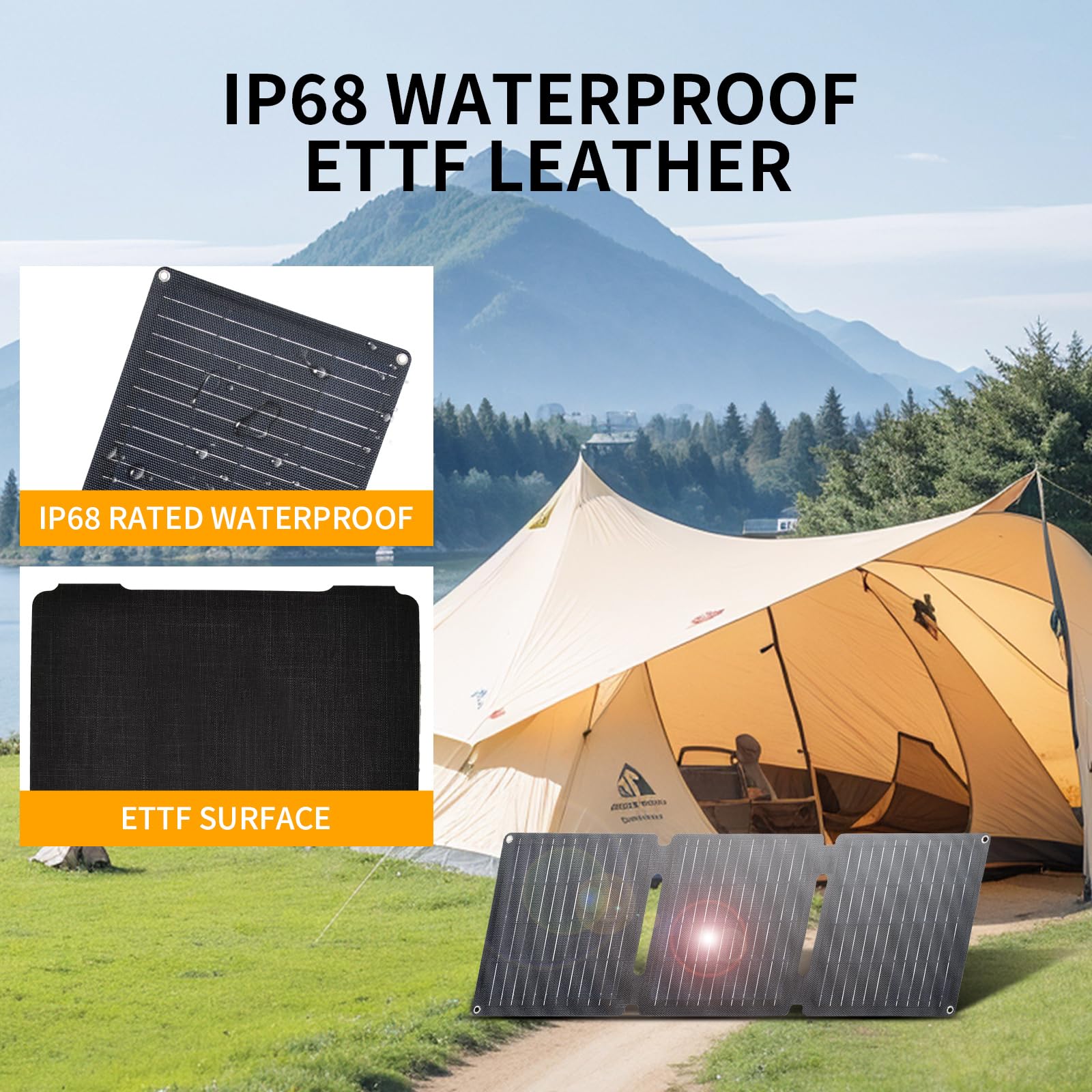VLAIAN 30W solar panel pack includes carabiners and storage pouch