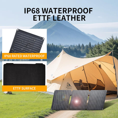 VLAIAN 30W solar panel pack includes carabiners and storage pouch