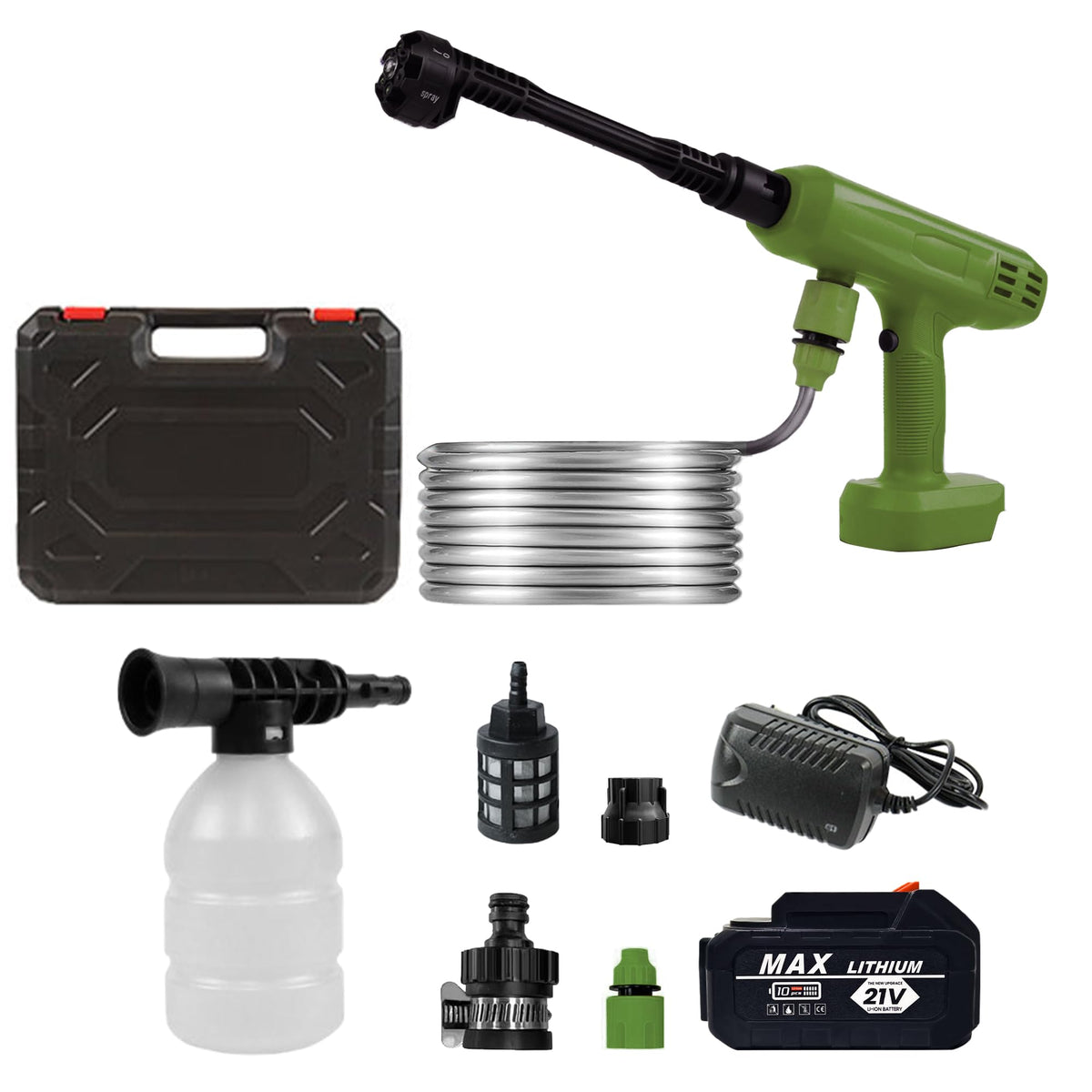VLAIAN cordless pressure washer with 6-in-1 nozzle for versatile cleaning