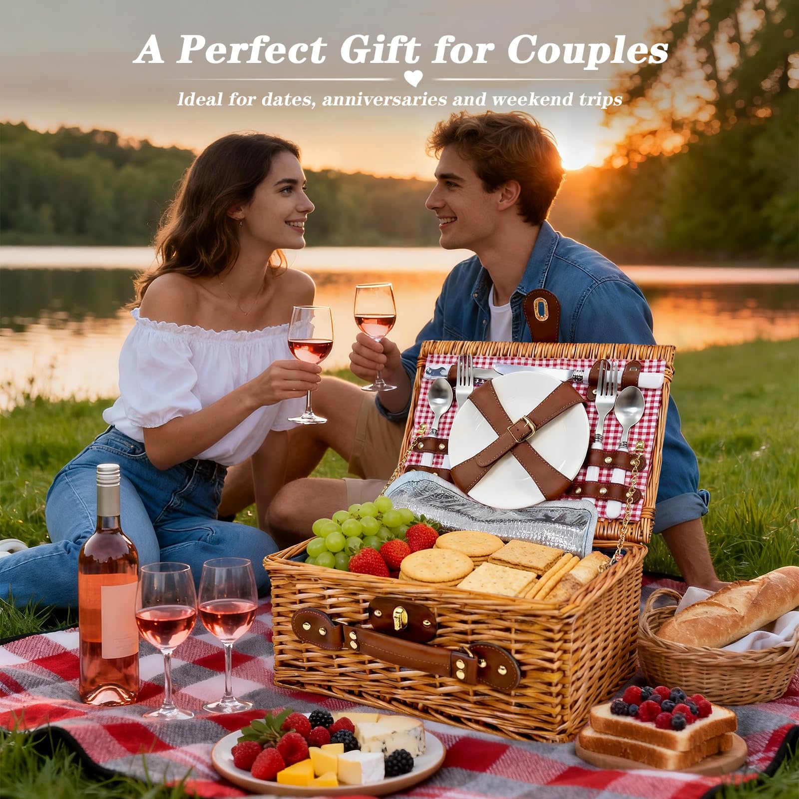 Vlaumiv compact portable picnic basket ready for trips
