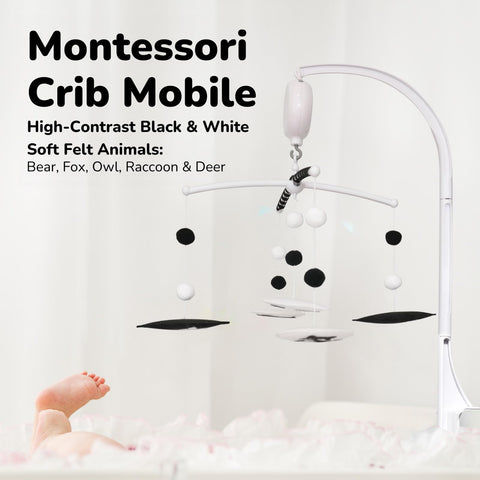 Vlokup Montessori Mobile woodland deer supports focus with high-contrast patterns