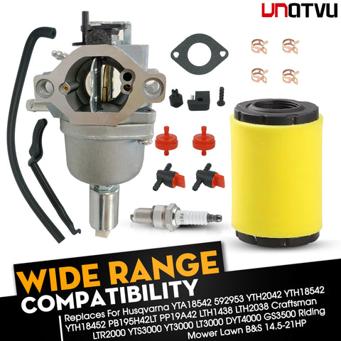 VNATVU carburetor packaged kit ready for replacement in riding mowers