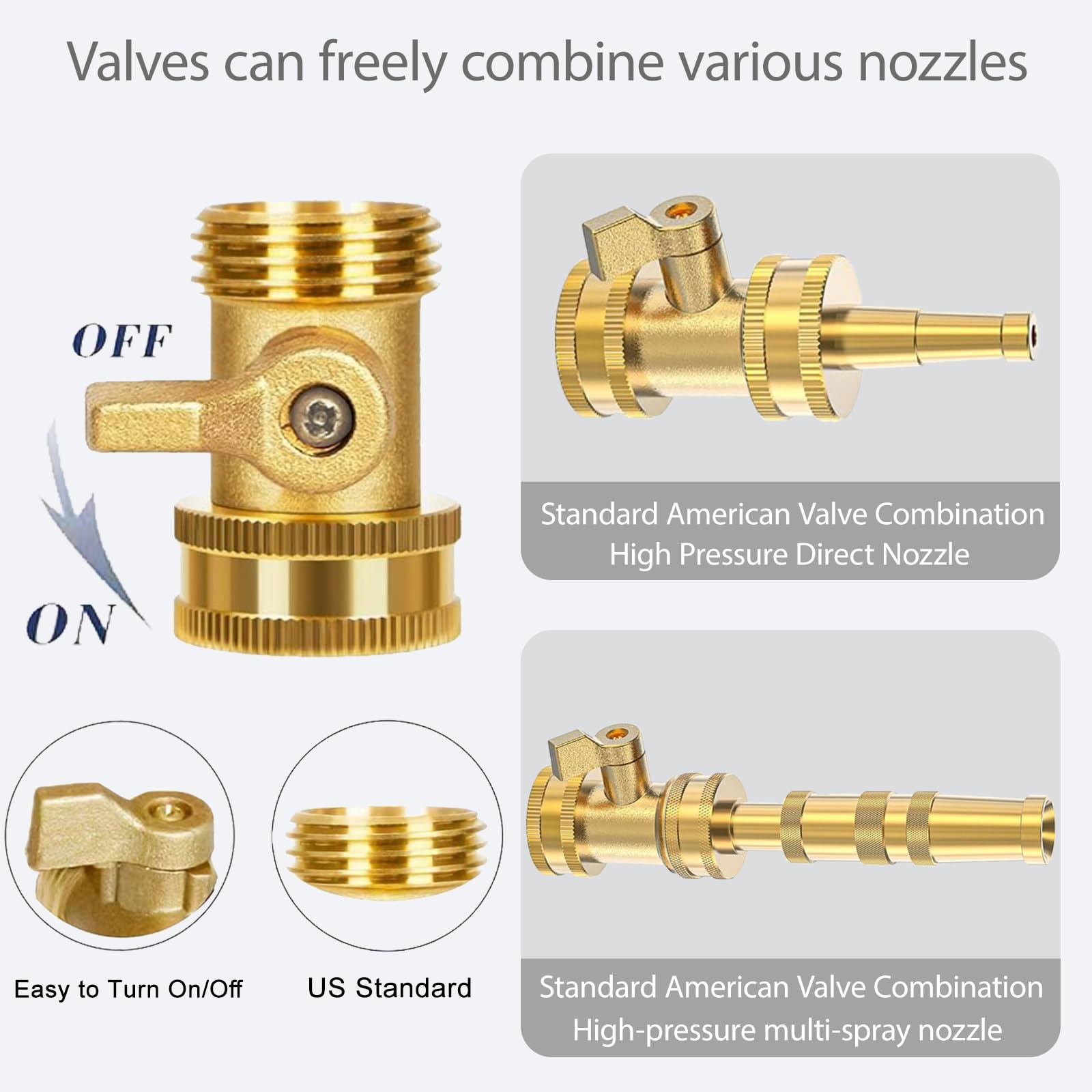 Vneirshah brass 360-degree adjustable nozzle for versatile spray patterns.