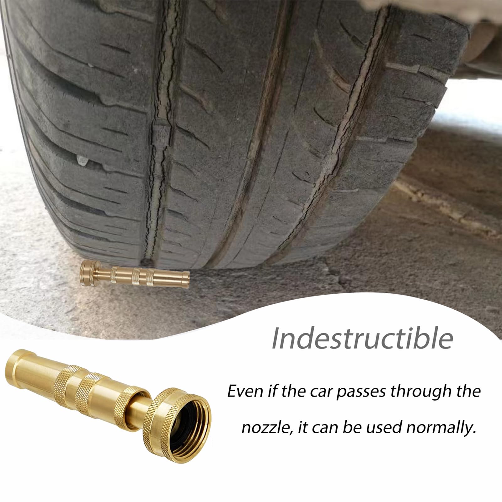 VNEIRSHAH brass hose nozzle with durable construction resisting rust and cracking
