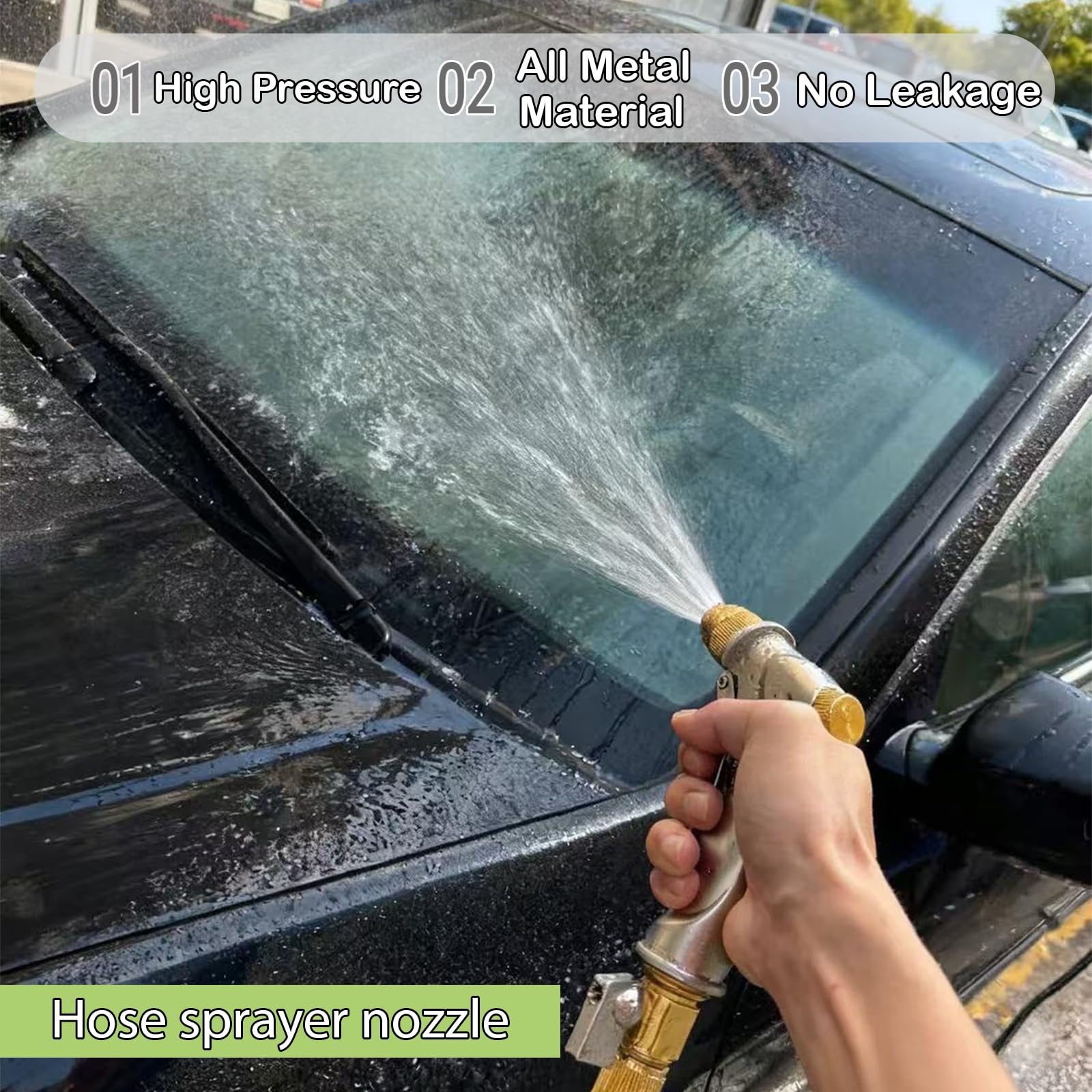 VNEIRSHAH thumb-controlled lock enables continuous water flow.