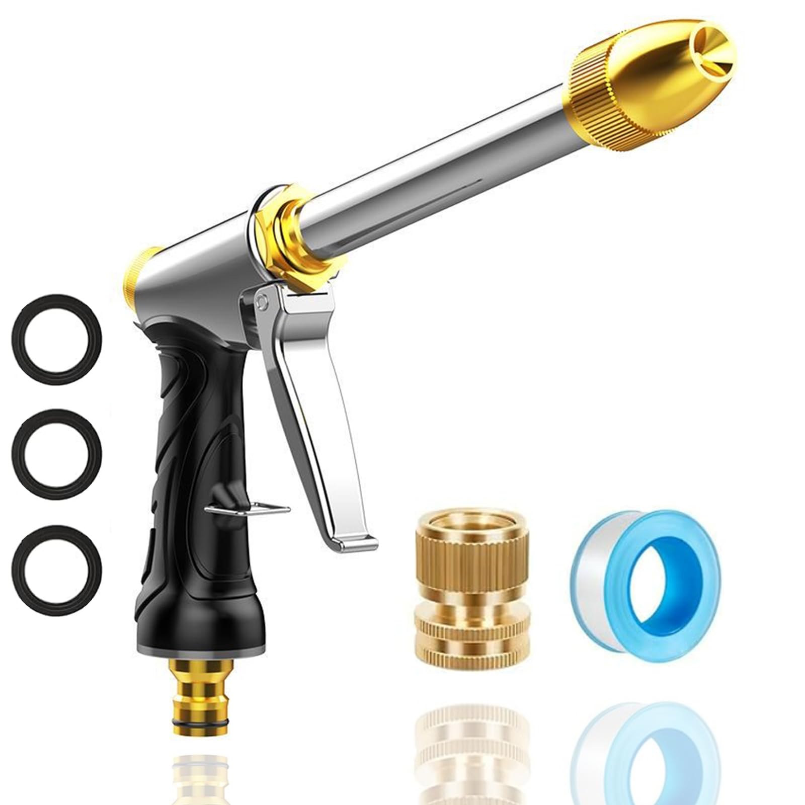 VNEIRSHAH heavy garden hose nozzle with adjustable spray mode for versatile watering and cleaning