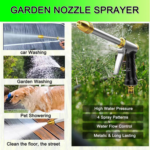 VNEIRSHAH garden hose nozzle handles pet baths and window cleaning with control