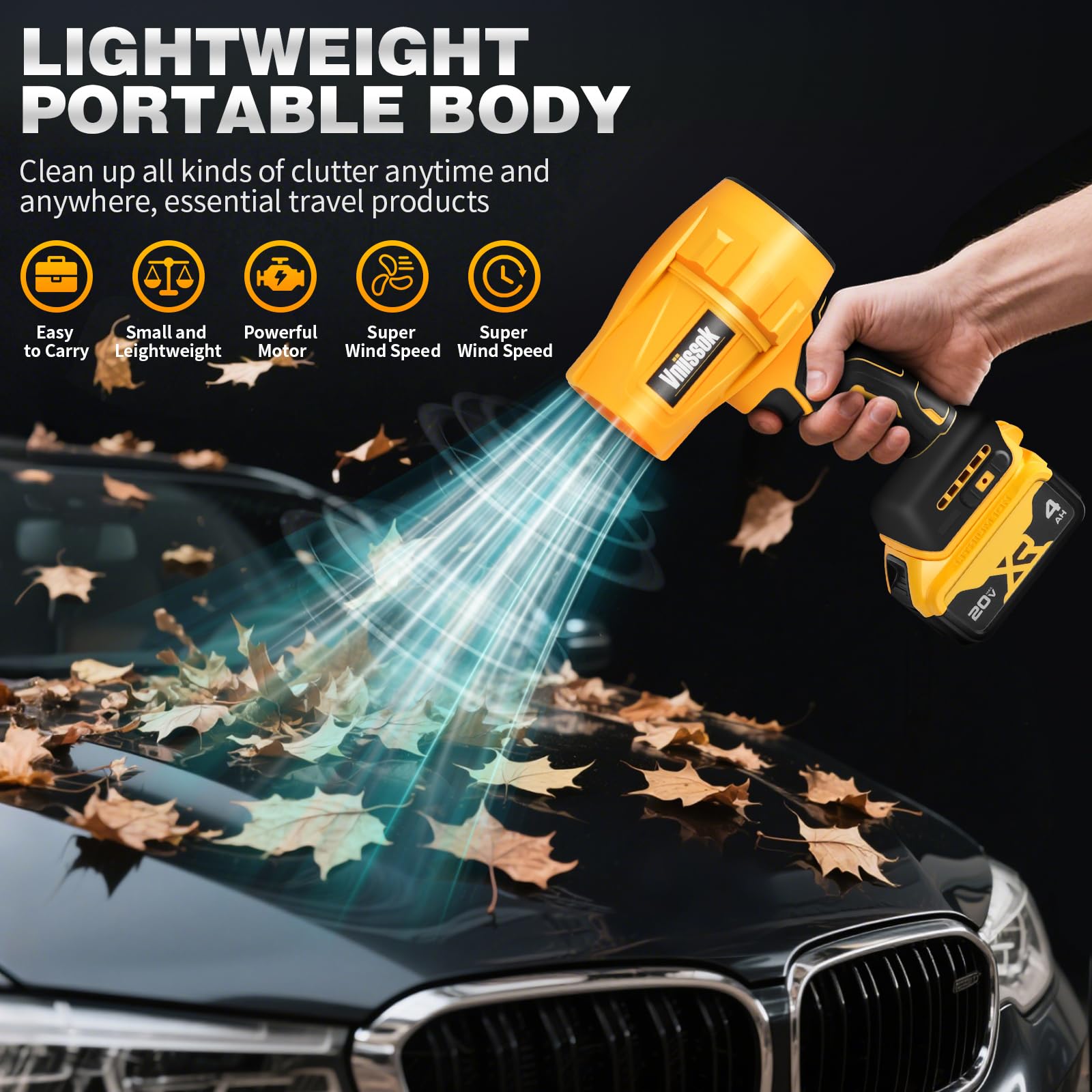 Vniissok Jet Blower compact-design highlights portable power for quick chores.