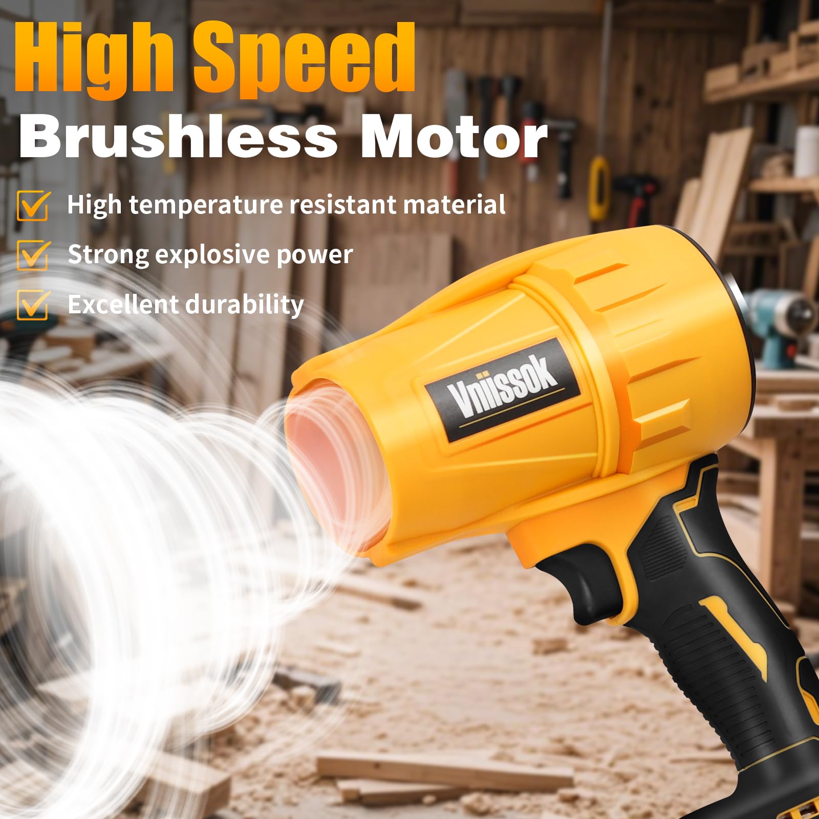 Vniissok Jet Blower ergonomic-handle image emphasizes comfortable operation.