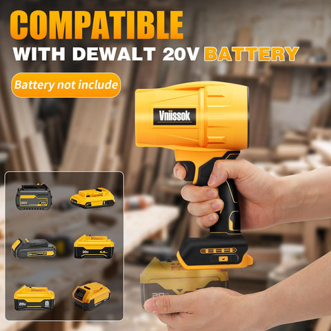 Vniissok Jet Blower side handle demonstrates ergonomic grip for comfortable extended use.