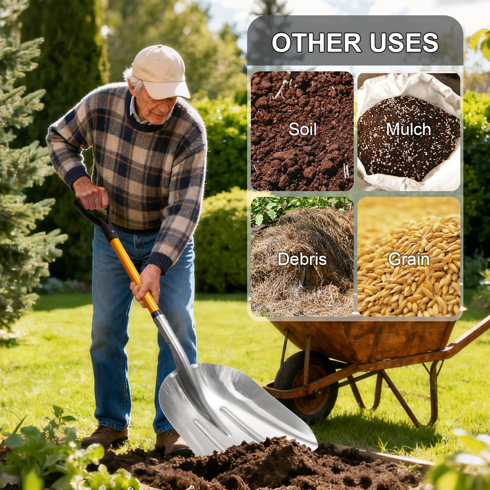 Durable metal construction of the VNIMTI shovel withstands icy snow