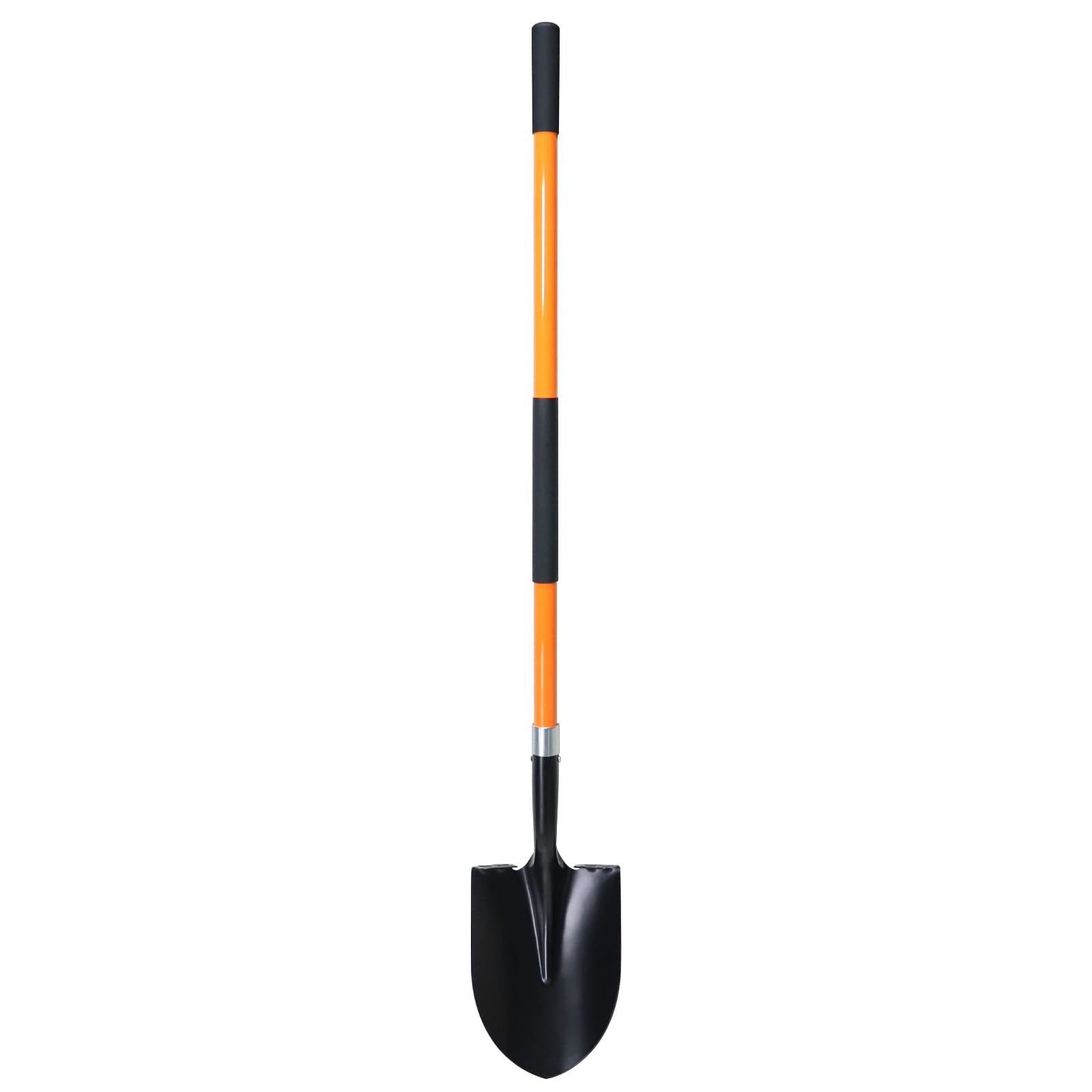 VNIMTI heavy-duty shovel with 56 inch blade close-up showing sharp steel for quick digging