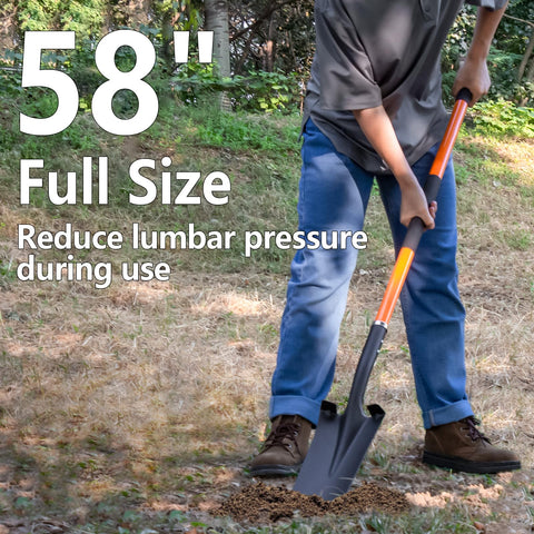 VNIMTI thickened fiberglass handle resists bending under heavy roots.
