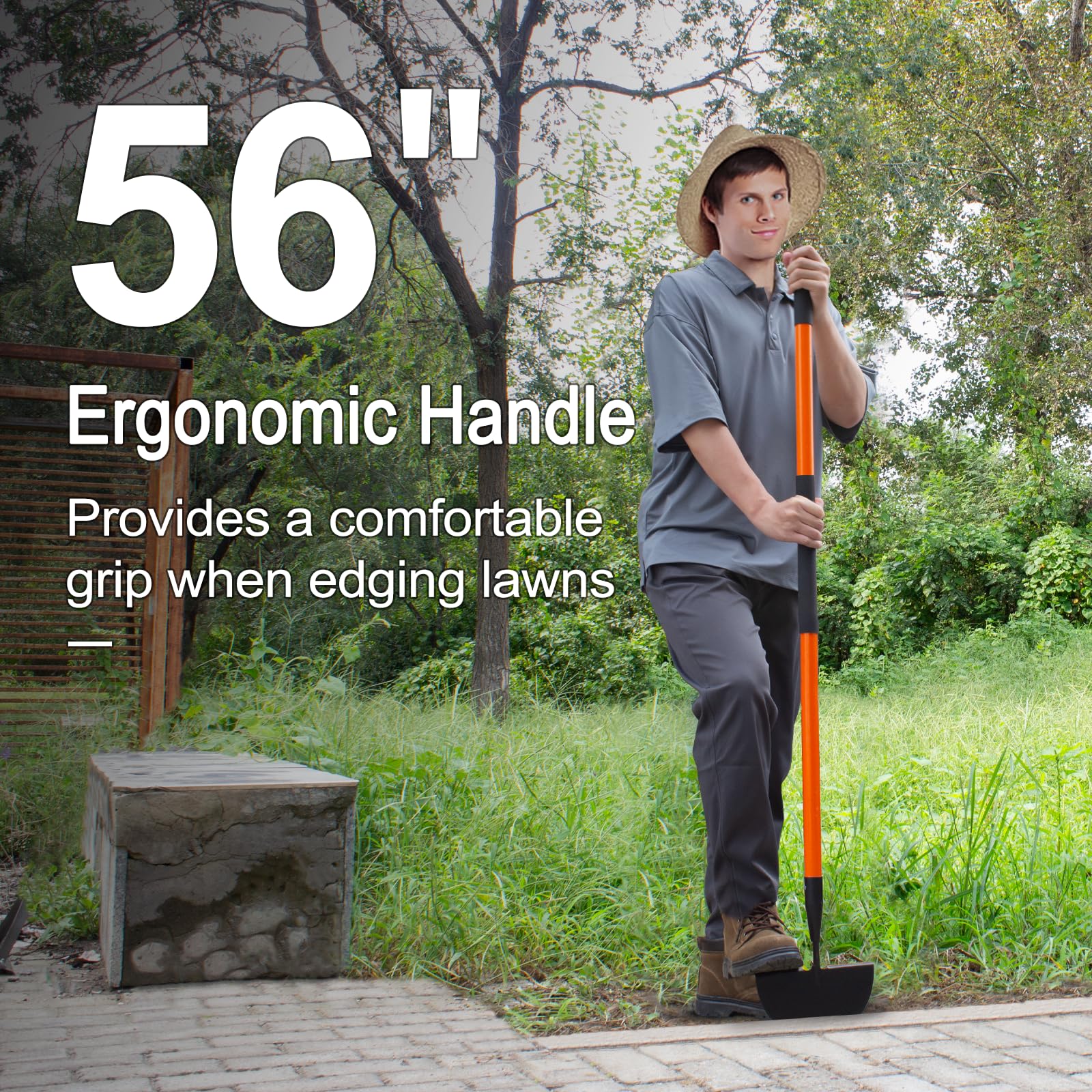 VNIMTI 56-inch length lets you edge without bending over.