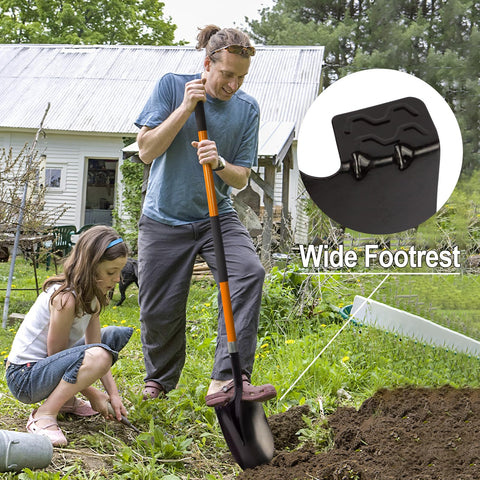 VNIMTI orange fiberglass handle enhances visibility and durability in gardening tasks