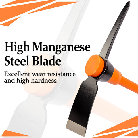 VNIMTI pick axe handle showing non-slip fiberglass grip