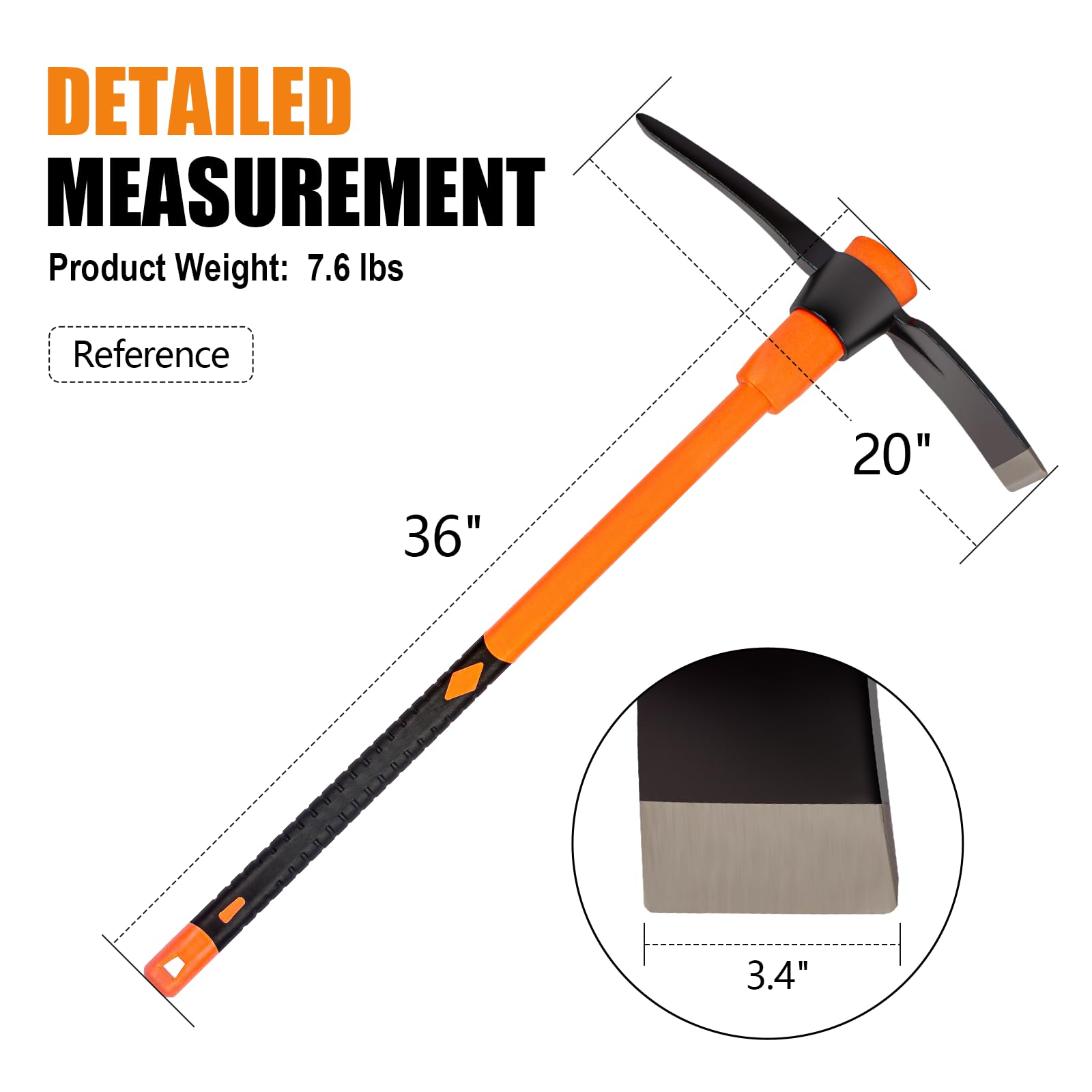 VNIMTI pick axe in landscaping use for root and rock clearing