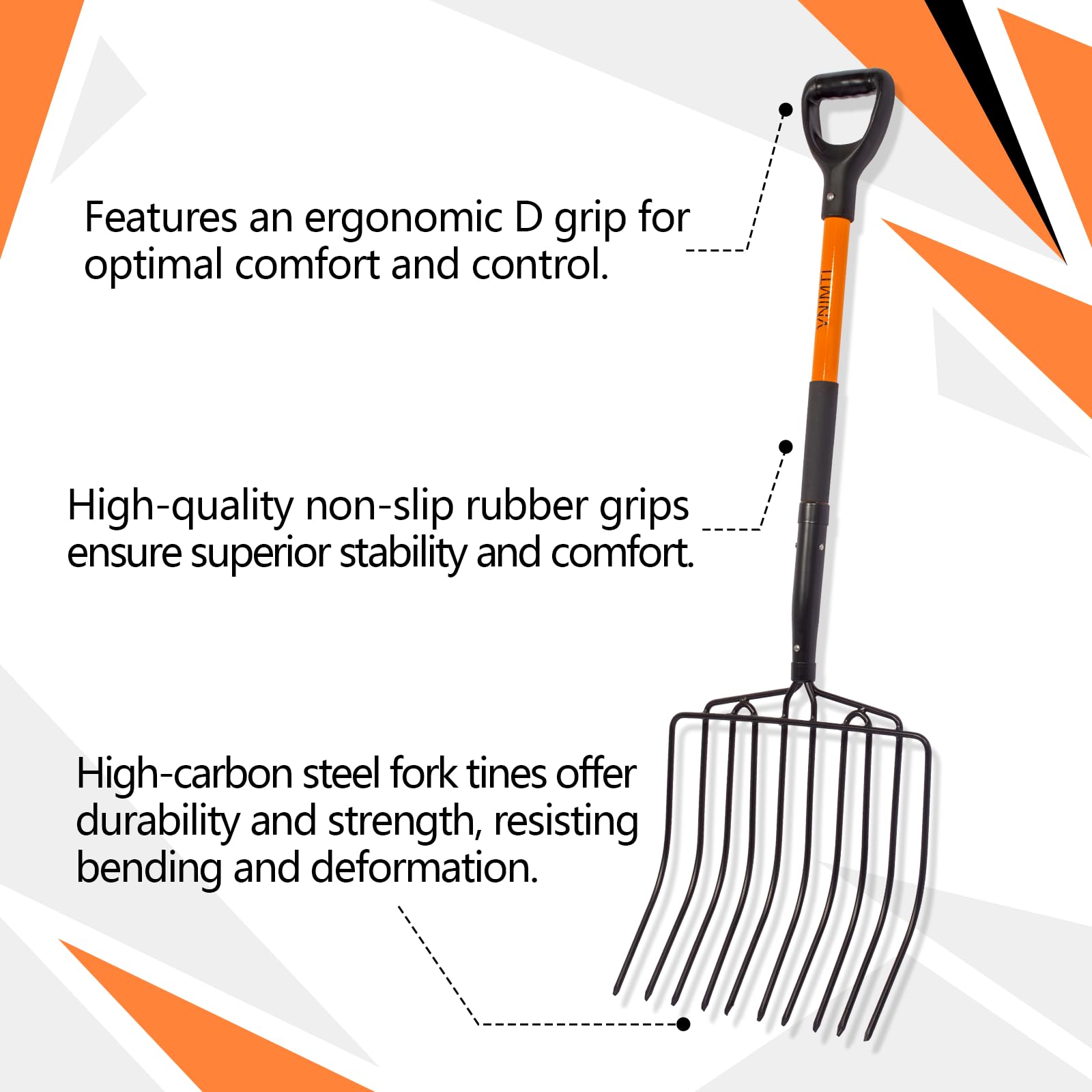 VNIMTI pitch fork ergonomic D grip for secure control in all conditions