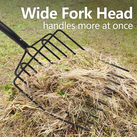 VNIMTI pitch fork fiberglass handle at 45 inches for strong leverage