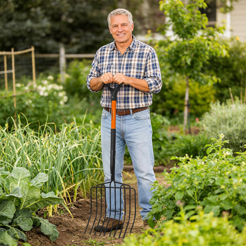 VNIMTI pitch fork use for bedding, grass and compost tasks