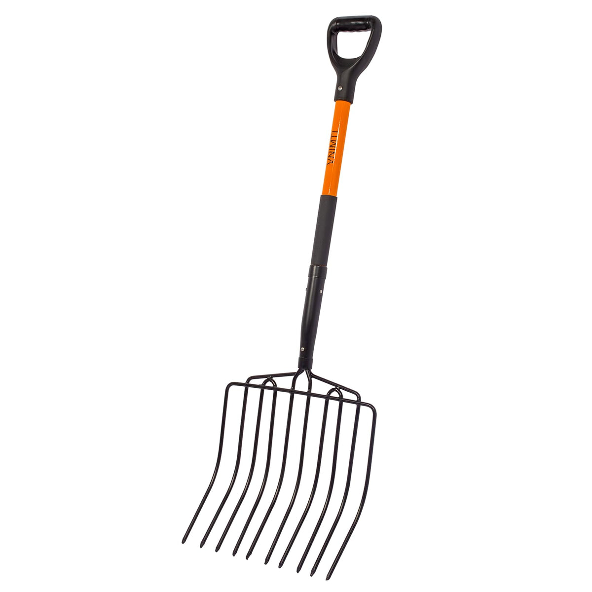 VNIMTI pitch fork wide head with 10 tines for bedding and mulch tasks