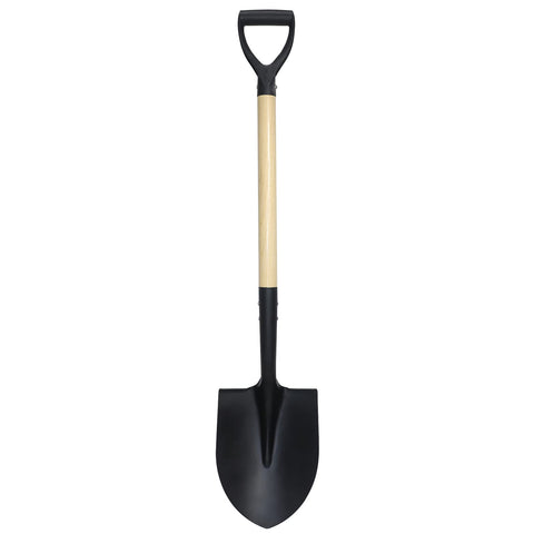 VNIMTI round shovel head with wooden handle for easy soil digging.