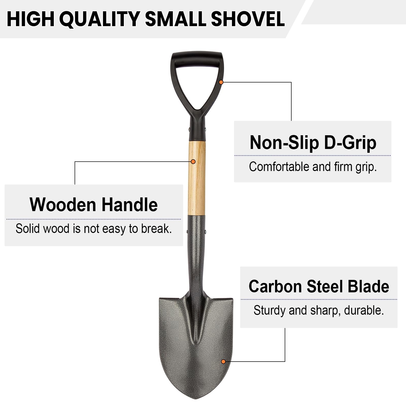 VNIMTI shovel 28-inch design ready for transplanting and composting tasks