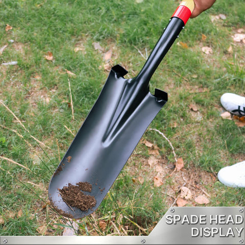 VNIMTI Spade Shovel wooden handle for comfortable grip