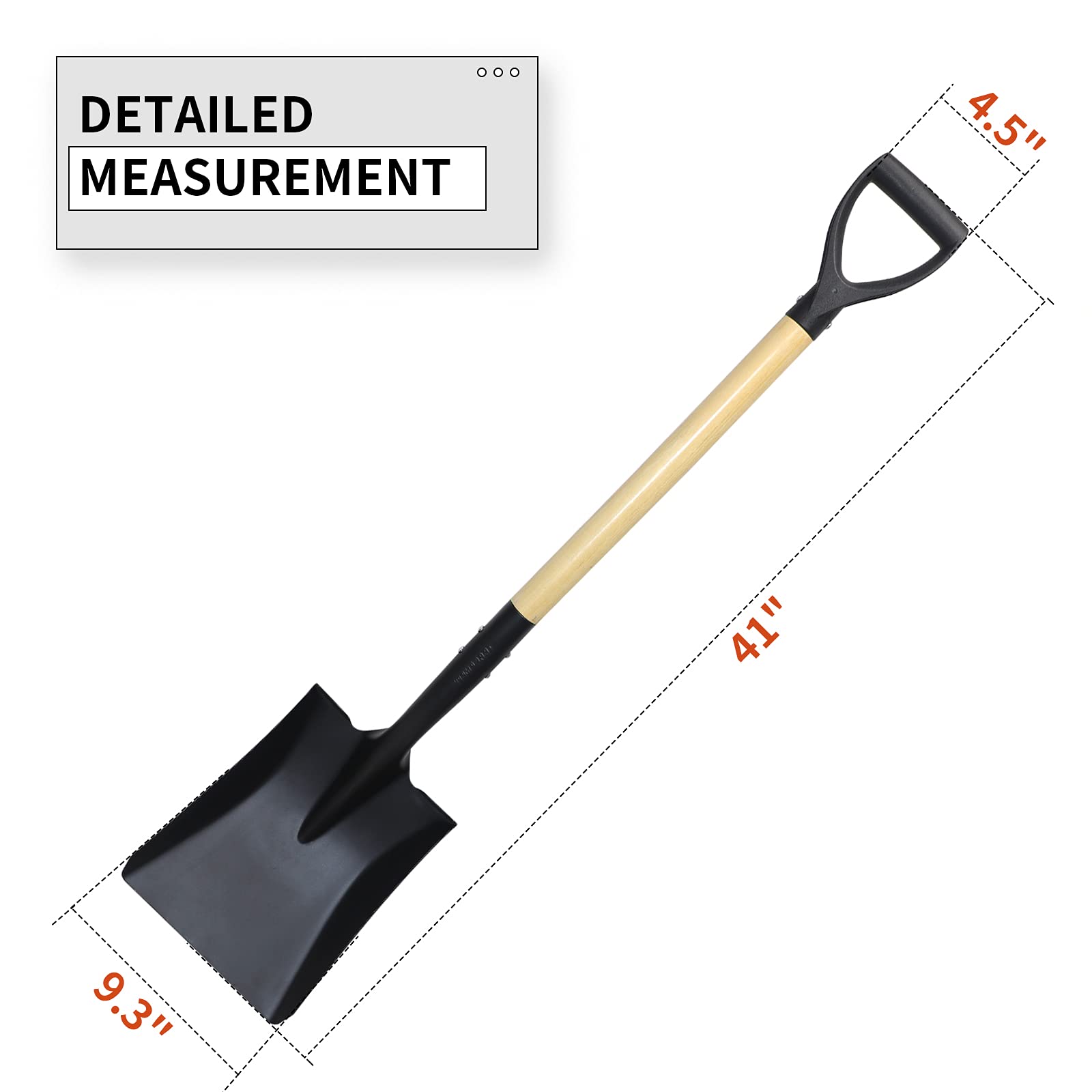 VNIMTI square shovel fits in your car trunk for transport.