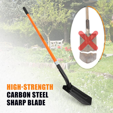 VNIMTI trench shovel with a 4-inch blade for precise trenching.