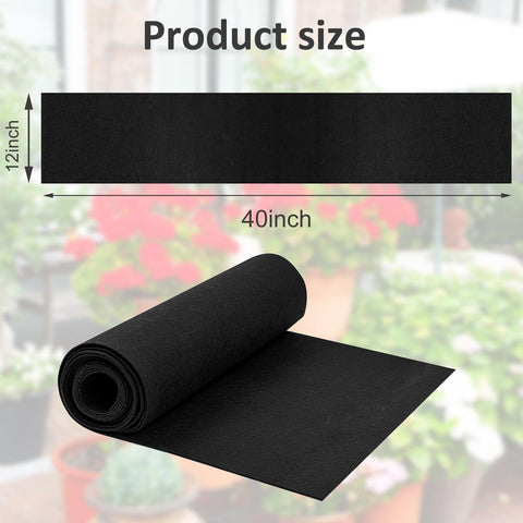 Voccos black felt planter liner in a window box keeps roots ventilated and soil tidy.
