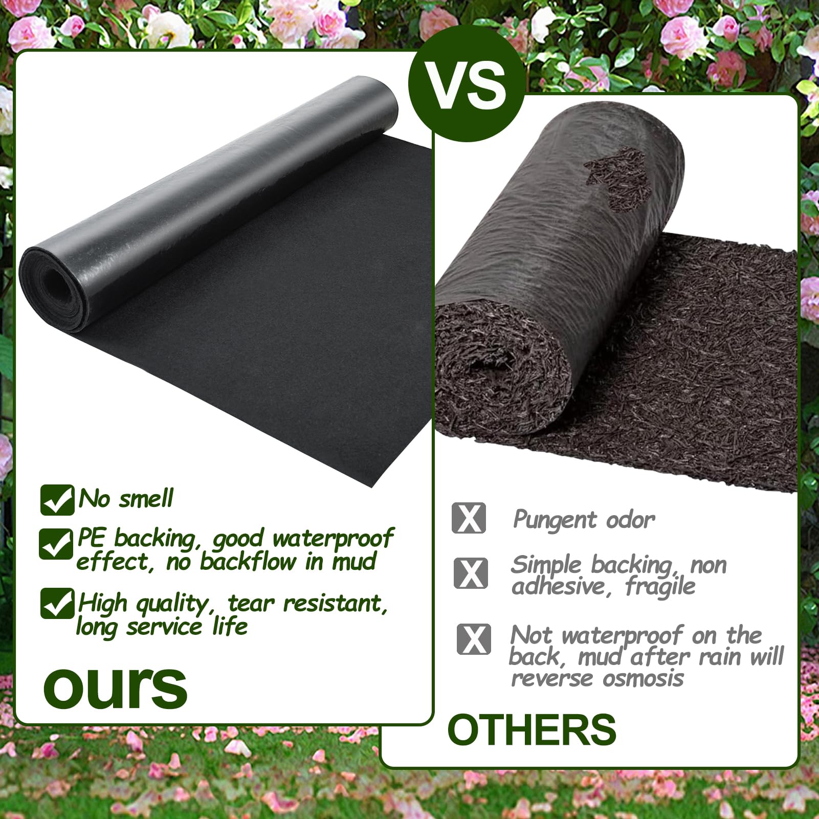 Voccos sturdy bed liner edging helps define borders in any yard.