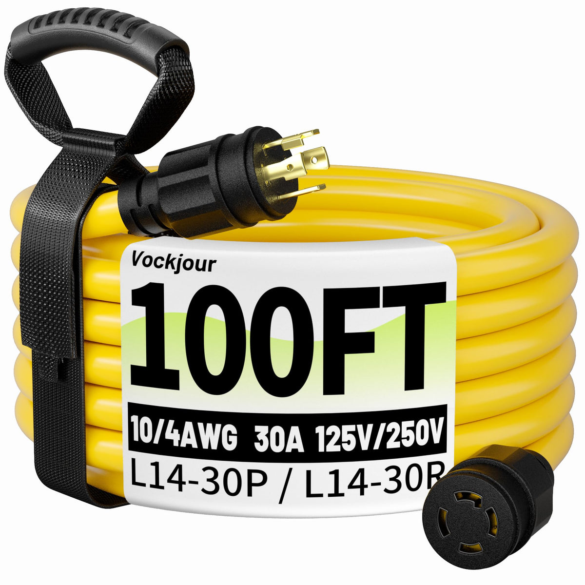 Vockjour 100ft generator cord extended for outdoor power delivery