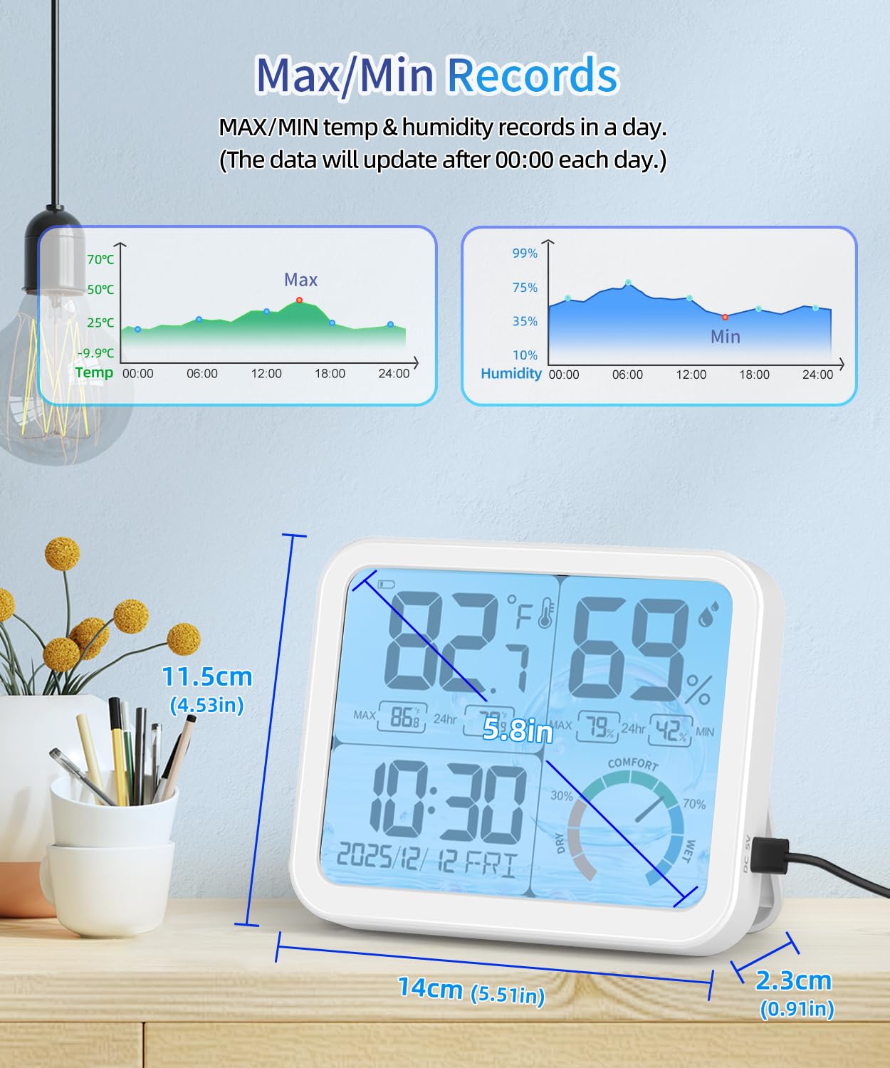 VOCOO clock and calendar display helps organize family routines