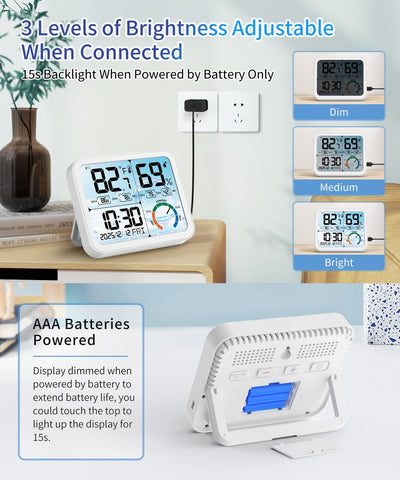 VOCOO dual power with USB and battery keeps readings during outages