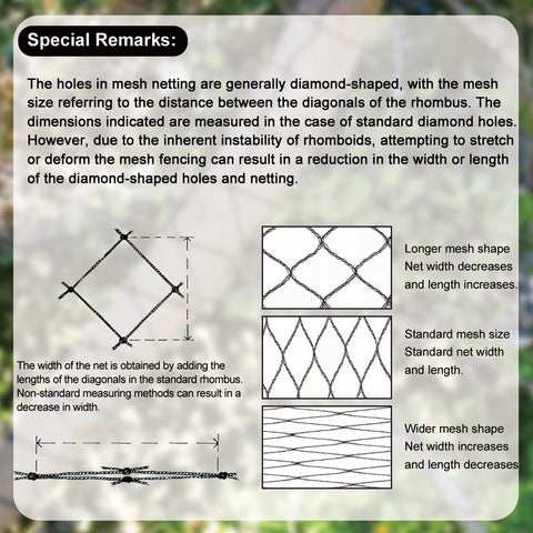 Vocray easy-installation netting with stakes or ties.