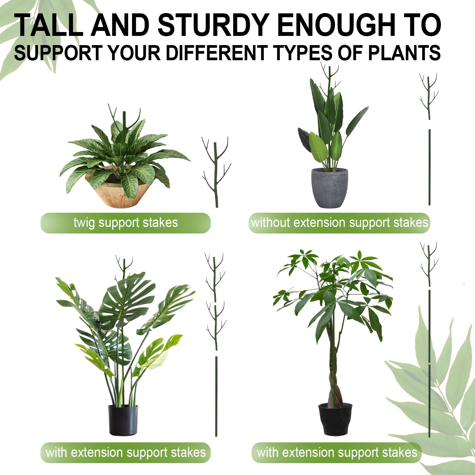 Vocray Monstera support sticks prevent stem bending and crowding
